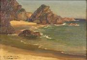 Lionel Walden Rocky Shore, oil painting by Lionel Walden, Spain oil painting artist